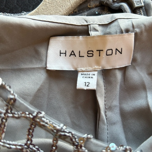 Long Sleeved Sequin Mesh Evening Gown - Picture 4 of 13